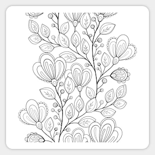 Non Colored Pattern with Floral Motifs Sticker